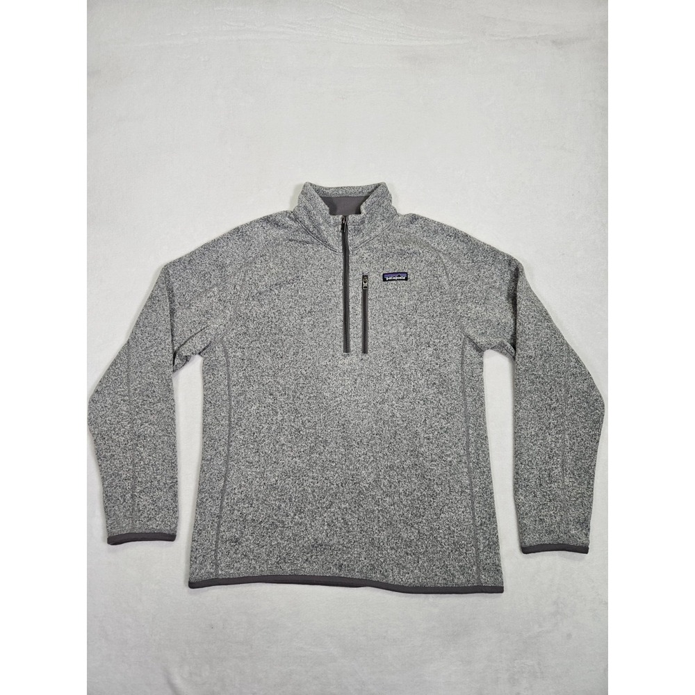 Patagonia Sweater Men Medium Gray Quarter Zip Fleece Pullover Better Sweater 1/4